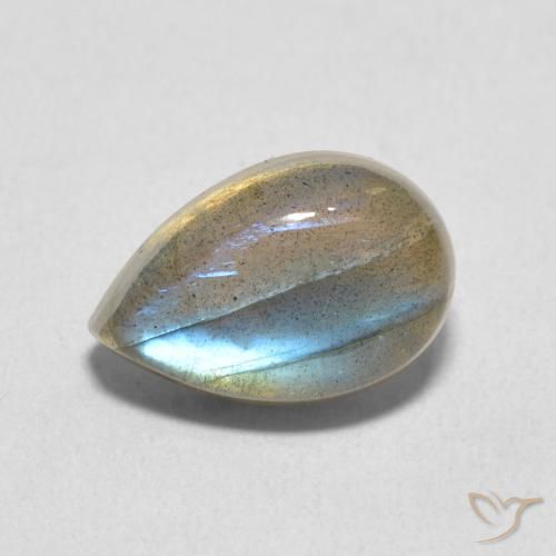 3.97ct 天然 マルチカラー ラブラドライト, 洋梨の形, 半透明