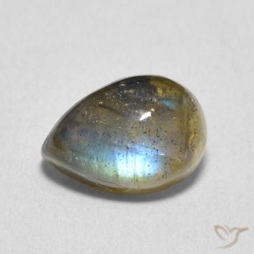 2.70ct 天然 マルチカラー ラブラドライト, 洋梨の形, 半透明