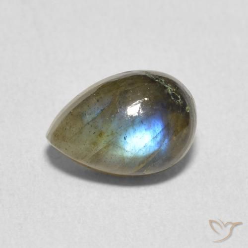 1.82ct 天然 マルチカラー ラブラドライト, 洋梨の形, 半透明
