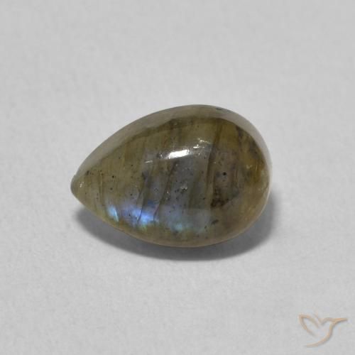 1.80ct 天然 マルチカラー ラブラドライト, 洋梨の形, 半透明
