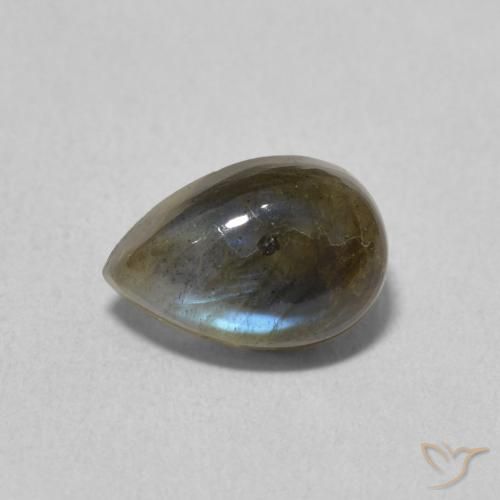 1.65ct 天然 マルチカラー ラブラドライト, 洋梨の形, 半透明