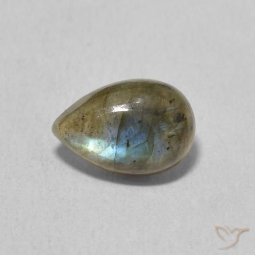 1.58ct 天然 マルチカラー ラブラドライト, 洋梨の形, 半透明
