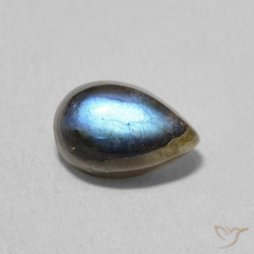 1.86ct 天然 マルチカラー ラブラドライト, 洋梨の形, 半透明