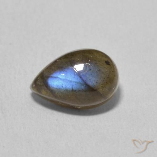 1.93ct 天然 マルチカラー ラブラドライト, 洋梨の形, 半透明