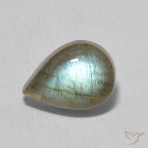 2.49ct 天然 マルチカラー ラブラドライト, 洋梨の形, 半透明