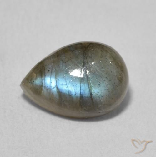 2.21ct 天然 マルチカラー ラブラドライト, 洋梨の形, 半透明