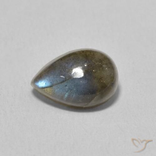 2.18ct 天然 マルチカラー ラブラドライト, 洋梨の形, 半透明