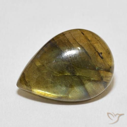 8.95ct 天然 マルチカラー ラブラドライト, 洋梨の形, 半透明