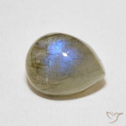 4.03ct 天然 マルチカラー ラブラドライト, 洋梨の形, 半透明