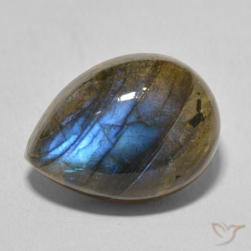 10.22ct 天然 マルチカラー ラブラドライト, 洋梨の形, 半透明
