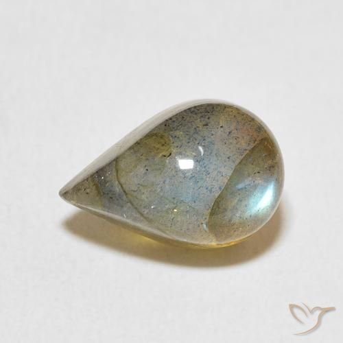 4.47ct 天然 マルチカラー ラブラドライト, 洋梨の形, 半透明