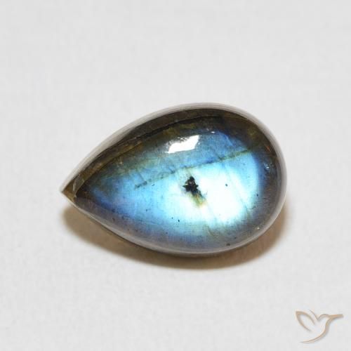 3.95ct 天然 マルチカラー ラブラドライト, 洋梨の形, 半透明