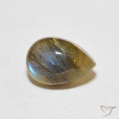 1.80ct 天然 マルチカラー ラブラドライト, 洋梨の形, 半透明