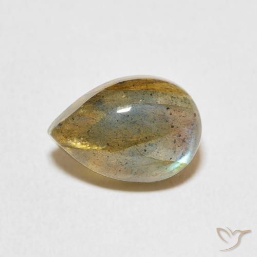 2.61ct 天然 マルチカラー ラブラドライト, 洋梨の形, 半透明