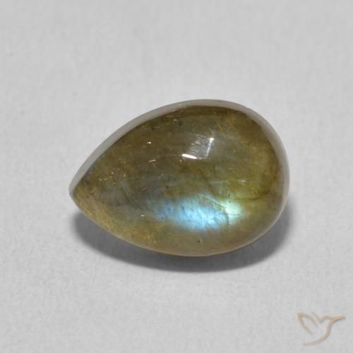 2.30ct 天然 マルチカラー ラブラドライト, 洋梨の形, 半透明