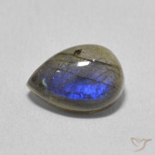 2.57ct 天然 マルチカラー ラブラドライト, 洋梨の形, 半透明