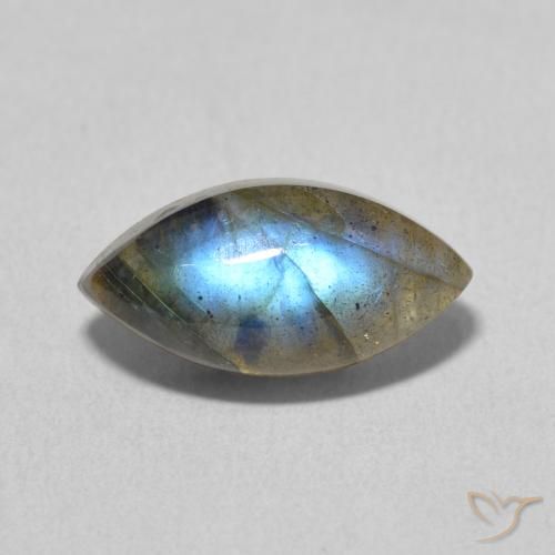3.87ct 天然 マルチカラー ラブラドライト, マーキーズ, 半透明