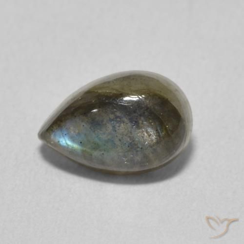 1.68ct 天然 マルチカラー ラブラドライト, 洋梨の形, 半透明