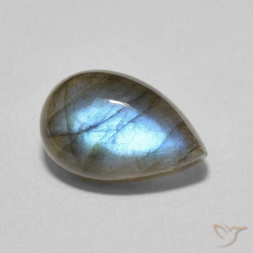 4.00ct 天然 マルチカラー ラブラドライト, 洋梨の形, 半透明