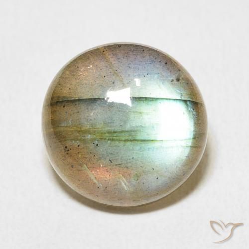 8.34ct 天然 マルチカラー ラブラドライト, ラウンド, 半透明