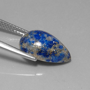 5.64カラットの天然ロイヤルブルーラピスラズリ、洋梨の形、オペーク