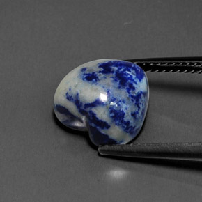 6.07カラットの天然ロイヤルブルーラピスラズリ、ハート型、オペーク