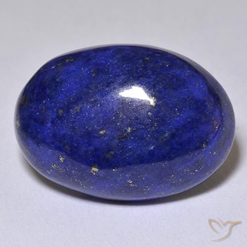 10.71カラットの天然ネイビーブルーラピスラズリ（17.3×12.3 mm・オーバルカット）