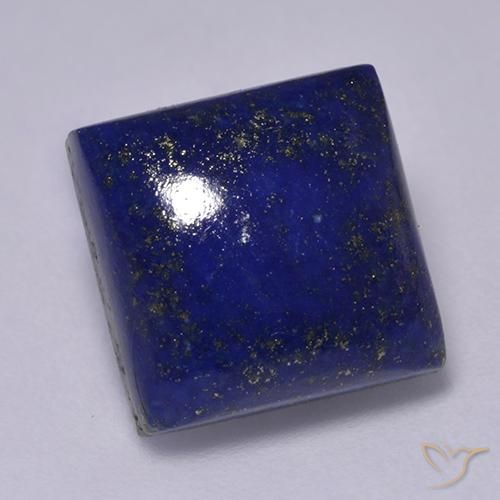 7.54カラットの天然ダークブルーラピスラズリ（10.9×10.9 mm・四角）