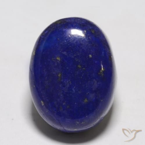 13.91カラットの天然とても濃い青ラピスラズリ（16×12 mm・オーバルカット）