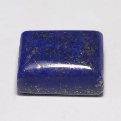 17.06カラットの天然とても濃い青ラピスラズリ（14.9×12.1 mm・バゲット）