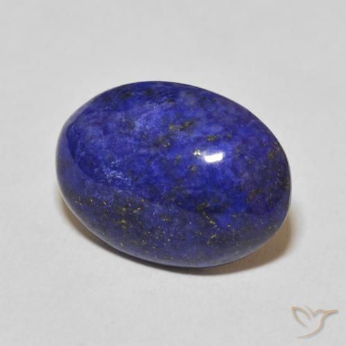9.50カラットの天然とても濃い青ラピスラズリ（17.1×12.5 mm・オーバルカット）