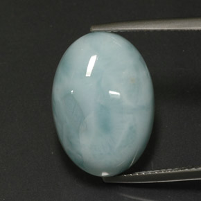 12.97カラットの天然グリーンブルーラリマー（18.1×13 mm・オーバルカット）