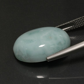 12.97カラットの天然グリーンブルーラリマー（18.1×13 mm・オーバルカット）