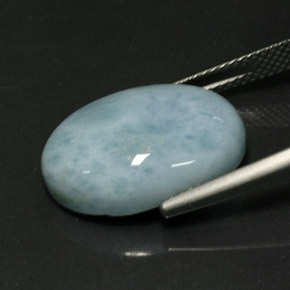 12.27カラットの天然ブルーグリーンラリマー（18.2×13 mm・オーバルカット）