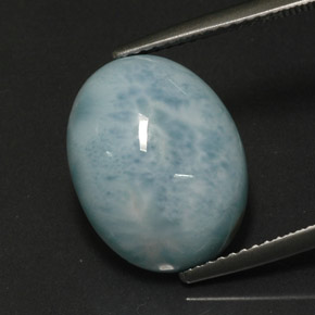 8.85カラットの天然ブルーグリーンラリマー（15.3×12 mm・オーバルカット）
