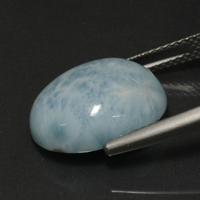 8.85カラットの天然ブルーグリーンラリマー（15.3×12 mm・オーバルカット）