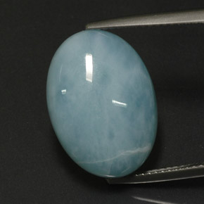 12.46カラットの天然グリーンブルーラリマー（18.2×13.2 mm・オーバルカット）