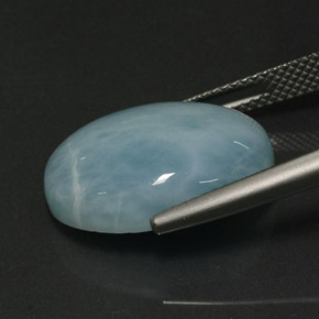 12.46カラットの天然グリーンブルーラリマー（18.2×13.2 mm・オーバルカット）