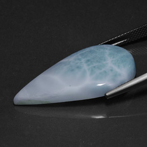20.12カラットの天然グリーンブルーラリマー（31.4×17.2 mm・洋梨の形）