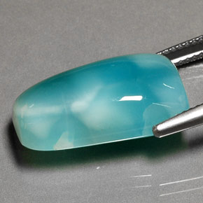 13.77カラットの天然グリーンブルーラリマー、ファンシーシェイプ、オペーク