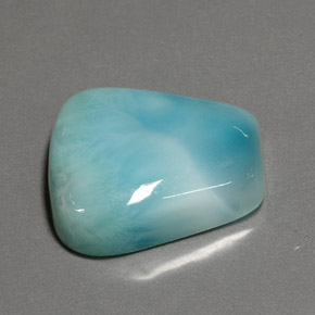 20.52カラットの天然グリーンブルーラリマー（19.6×16.5 mm・ファンシーシェイプ）