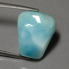 20.52カラットの天然グリーンブルーラリマー（19.6×16.5 mm・ファンシーシェイプ）