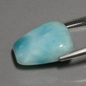 20.52カラットの天然グリーンブルーラリマー（19.6×16.5 mm・ファンシーシェイプ）