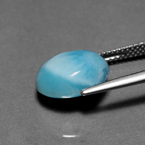 4.98カラットの天然ブルーラリマー、オーバルカット、オペーク