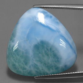 27.83カラットの天然グリーンブルーラリマー（25.2×24.8 mm・トリリアント）