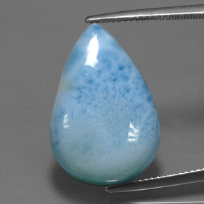 18.19カラットの天然ブルーラリマー（23.2×15.4 mm・洋梨の形）