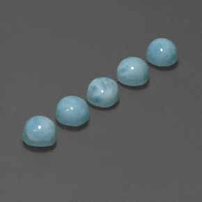 カラットの天然ブルーラリマー（5.18 mm・ラウンドカット）