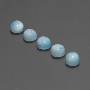 カラットの天然ブルーラリマー（5.00 mm・ラウンドカット）