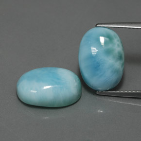 カラットの天然ブルーラリマー（14.1×10.2 mm・オーバルカット）