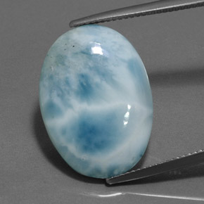 18.44カラットの天然ブルーラリマー（22.1×15.9 mm・オーバルカット）